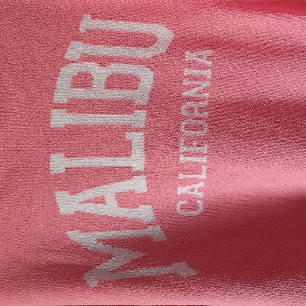 Rue21 Pink Crew Neck Sweater Women's sz Large w/ Malibu Print Casual Streetwear - Picture 3 of 5
